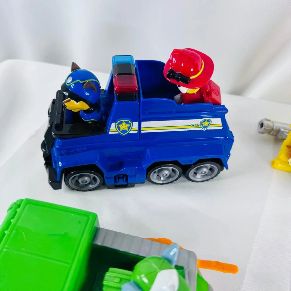 Paw Patrol Movie Rubble's Deluxe Bulldozer &‎ Pup Vehicles lot Rocky Chase